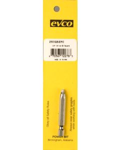 Screw Bit; #2 Point Size/ 1/4 Inch x 2 Inch Bit Size; Square Recess Power Bit; Carded
