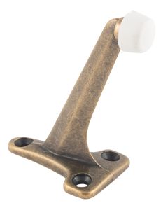 Door Stop; Used To Hold Door Open; Mounts To Floor; Antique Brass; Packaged
