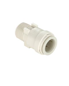 Fresh Water Fitting; AquaLock; Adapter; 1/2 Inch Female Quick Connect Copper Tube End x 3/4 Inch Male Garden Hose Thread; Straight; Off-White; Polysulfone (High Performance Thermal Plastic); Single; With Retail Package
