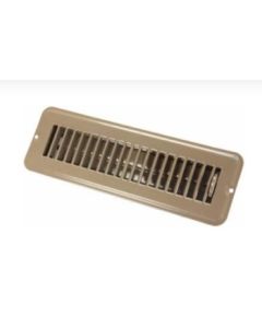 2" x 10" Metal Floor Register, Undampered, Brown
