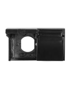 Receptacle Cover; For Use With Standard Two Outlet Electrical Unit; Spring Loaded Hinges; Black; With Weatherproof Gasket
