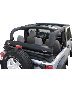 Storage Bag; Soft Top Window; Black; PVC Coated Mesh; Straps To Roll Bars/ Behind Rear Seat Headrest/ Behind Front Seat Headrest/ Top Up/ Top Down; 55 Inch Length x 6 Inch Depth; With Bag/ Neoprene Window Sleeve/ Set Up Guide
