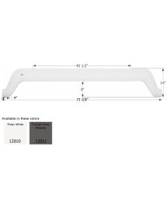 Fender Skirt; Tandem Axle; Fits Various Dutchmen Brands Including Komfort/ Trailblazer; 75-3/8 Inch Length x 14 Inch Height; Polar White; ABS Plastic; Tandem; Single; Use Measurements To Determine Proper Fitment Before Ordering
