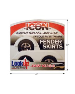 Point Of Purchase Display; Fender Skirt Sign Display; Hanging; 31 Inch Height x 27 Inch Width
