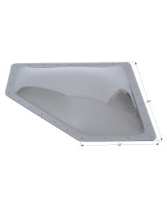 Skylight; 4 Inch High Bubble Type Dome; Neo Angle; For 30 Inch Length x 13 Inch Width Opening; 34 Inch Length x 16 Inch Width Flange; Smoke; Polycarbonate; Without Blind; Single
