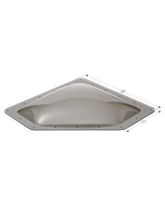 Skylight; 4 Inch High Bubble Type Dome; Neo Angle; For 20 Inch Length x 8 Inch Width Opening; 24 Inch Length x 11 Inch Width Flange; Smoke; Polycarbonate; Without Blind; Single
