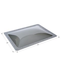 Skylight; 4 Inch High Bubble Type Dome; Rectangular; For 30 Inch Length x 22 Inch Width Opening; 34 Inch Length x 26 Inch Width Flange; Smoke; Polycarbonate; Without Blind; Single
