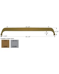 Fender Skirt; Triple Axle; Fits Various Monaco And Holiday Rambler Brands Including Mkenzie Dune Chaser; 101-1/8 Inch Length x 14-7/8 Inch Height; Light Grey; ABS Plastic; Triple; Single; Use Measurements To Determine Proper Fitment Before Ordering

