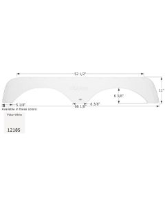 Fender Skirt; Tandem Axle; Fits Various Jayco Brands Including Eagle; 66-1/8 Inch Length x 11 Inch Height; Polar White; ABS Plastic; Tandem; Single; Use Measurements To Determine Proper Fitment Before Ordering
