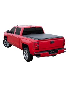 Tonneau Cover; Original; Soft Roll-Up Hook And Loop; Lockable Using Tailgate Handle Lock; Black; Vinyl
