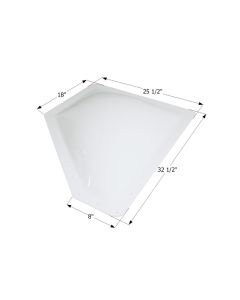 Skylight; 5 Inch High Bubble Type Dome; Neo Angle; For 28-1/2 Inch Length X 21-1/2 Inch Width Opening; 32-1/2 Inch Length x 25-1/2 Inch Width Flange; White; Polycarbonate
