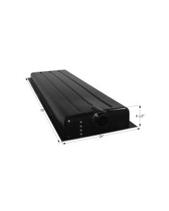 Waste Holding Tank; HT192A-ED; Can Be Used For Black Or Gray Water; 28 Gallon Capacity; 70 Inch Length x 24 Inch Width x 6-1/2 Inch Depth; 3 Inch Diameter Spigot Fitting; With 1-1/4 Inch Mounting Flange; ABS Plastic; Centre End Drain Location; With 4 Leve