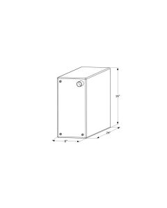 Fresh Water Tank; 12 Gallon Capacity; Roto Molded; 24 Inch Width x 8 Inch Length x 16 Inch Height; With Three 1/2 Inch Female Pipe Thread Corner Fittings And One 1-1/4 Inch Fill Fitting
