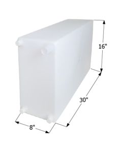 FRESH WATER TANK, WT2467, 30X16X8, 15 GAL W/3/8IN FITTINGS
