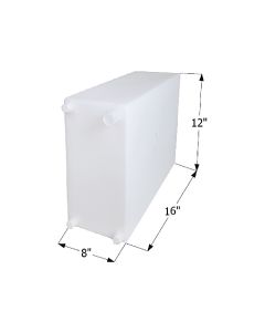 FRESH WATER TANK, WT2474, 16X12X8, 6 GAL W/3/8IN FITTINGS
