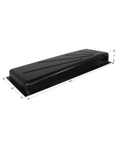 Waste Holding Tank; HT293-SD; Can Be Used For Black Or Gray Water; 28 Gallon Capacity; 63 Inch Length x 24 Inch Width x 7 Inch Height; 3 Inch Diameter Spigot Fitting; With 1-1/4 Inch Mounting Flange; ABS Plastic; With 4 Level Sensors
