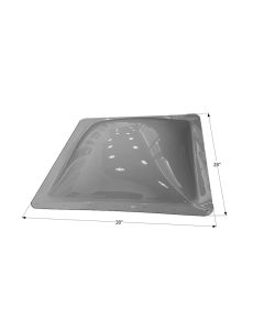 Skylight; 5 Inch High Bubble Type Dome; Square; For 24 Inch Length x 24 Inch Width Opening; 28 Inch Length x 28 Inch Width Flange; Smoke; Polycarbonate; Single
