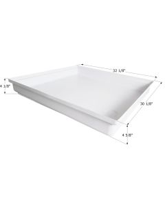 Shower Pan; SP300; Rectangle; 32-1/8 Inch Length x 30-1/8 Inch Width x 4-5/8 Inch Height; With Ready To Drill Drain; Polar White; ABS Plastic; Single
