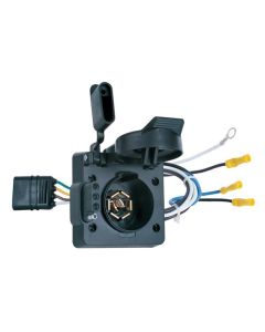 Trailer Wiring Connector Adapter; 7-Way Blade and 4 Flat To 4 Flat On Towed Vehicle; With Mounting Bracket
