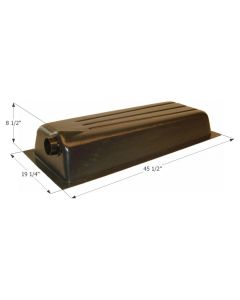 Waste Holding Tank; HT710-ED; Can Be Used For Black Or Gray Water; 21 Gallon Capacity; 45-1/2 Inch Length x 19-1/4 Inch Width x 8-1/2 Inch Height; 3 Inch Diameter Spigot Fitting; With 1-1/4 Inch Solvent Welded Mounting Flange; ABS Plastic; With 4 Level Se