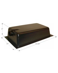 Waste Holding Tank; HT620A-ED; Can Be Used For Black Or Gray Water; 17 Gallon Capacity; 32-3/4 Inch Length x 21 Inch Width x 9 Inch Height; 3 Inch Diameter Spigot Fitting; With 1-1/4 Inch Solvent Welded Mounting Flange; ABS Plastic; With 4 Level Sensors I