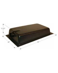 Waste Holding Tank; HT620-ED; 10 Gallon Capacity; 32 Inch Length x 20 Inch Width x 6-1/2 Inch Height; 3 Inch Diameter Spigot Fitting; With 1-1/4 Inch Solvent Welded Mounting Flange; ABS Plastic; With 4 Level Sensors Installed; Single
