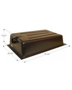 Waste Holding Tank; HT636-ED; Can Be Used For Black Or Gray Water; 23 Gallon Capacity; 36-1/2 Inch Length x 24-3/4 Inch Width x 9-1/2 Inch Height; 3 Inch Diameter Spigot Fitting; With 1-1/4 Inch Solvent Welded Mounting Flange; ABS Plastic; With 4 Level Se