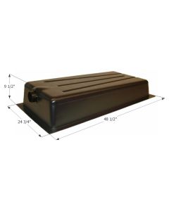 Waste Holding Tank; HT648-ED; Can Be Used For Black Or Gray Water; 39 Gallon Capacity; 48-1/2 Inch Length x 24-3/4 Inch Width x 9-1/2 Inch Height; 3 Inch Diameter Spigot Fitting; With 1-1/4 Inch Solvent Welded Mounting Flange; ABS Plastic; With 4 Level Se