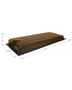 Waste Holding Tank; HT708-ED; 32 Gallon Capacity; 57 Inch Length x 24-1/2 Inch Width x 7 Inch Height; 3 Inch Diameter Spigot Fitting; With 1-1/4 Inch Solvent Welded Mounting Flange; ABS Plastic; With 4 Level Sensors Installed; Single
