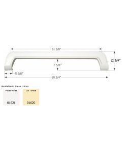 Fender Skirt; Tandem Axle; Fits Various Thor Brands Including Citation; 69-3/4 Inch Length x 12-3/4 Inch Height; Colonial White; ABS Plastic; Tandem; Single; Use Measurements To Determine Proper Fitment Before Ordering
