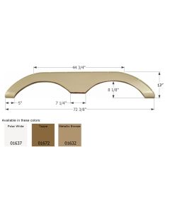 Fender Skirt; Tandem Axle; Fits Various Keystone Brands Including Laredo/ Challenger; 72-3/8 Inch Length x 13 Inch Height; Metallic Bronze; ABS Plastic; Tandem; Single; Use Measurements To Determine Proper Fitment Before Ordering
