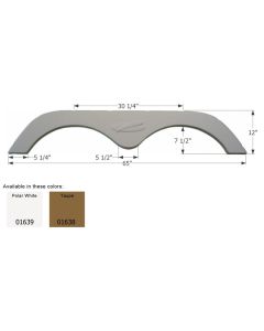 Fender Skirt; Tandem Axle; Fits Various R-Vision Brands Including Trail-Lite/ Trail-Cruiser/ Trail-Sport; 65 Inch Length x 12 Inch Height; Taupe; ABS Plastic; Tandem; Single; Use Measurements To Determine Proper Fitment Before Ordering
