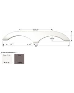 Fender Skirt; Tandem Axle; Fits Various Pilgrim Brands Including Cirrus/ Legends/ Open Road; 65 Inch Length x 9 Inch Height; Grey; ABS Plastic; Tandem; Single; Use Measurements To Determine Proper Fitment Before Ordering
