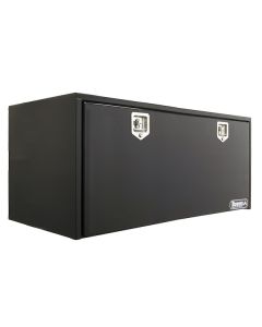 Tool Box; Underbody; 1 Recessed Drop Door; Smooth; Powder Coated; Black; Steel; 60 Inch Length x 24 Inch Width x 24 Inch Height; T-Latch

