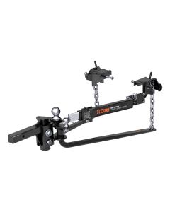 Weight Distribution Hitch; MV; Round Bar; 1400 Pound Tongue Weight; 14000 Pound Gross Trailer Weight; With 12 Inch Adjustable Shank For 2 Inch Receiver; With 2-5/16 Inch Ball; With Sway Control Kit; Carbide Powder Coated
