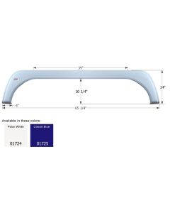 Fender Skirt; Tandem Axle; Fits Various KZ Brands Including Frontier; 65-1/4 Inch Length x 14 Inch Height; Cobalt Blue; ABS Plastic; Tandem; Single; Use Measurements To Determine Proper Fitment Before Ordering
