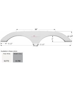 Fender Skirt; Tandem Axle; Fits Various Keystone Brands Including Montana; 70-1/8 Inch Length x 11-1/4 Inch Height; Polar White; ABS Plastic; Tandem; Single; Use Measurements To Determine Proper Fitment Before Ordering
