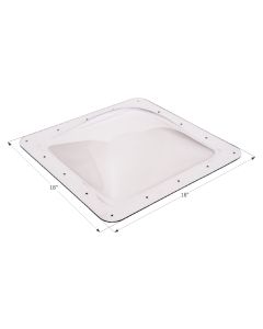 Skylight; 4 Inch High Bubble Type Dome; Square; For 14 Inch Length x 14 Inch Width Opening; 18 Inch Length x 18 Inch Width Flange; Clear; Polycarbonate; Without Blind; Single
