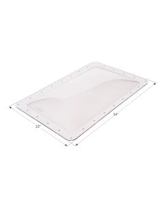 Skylight; 4 Inch High Bubble Type Dome; Rectangular; For 30 Inch Length x 18 Inch Width Opening; 34 Inch Length x 22 Inch Width Flange; Clear; Polycarbonate; Without Blind; Single
