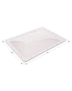 Skylight; 4 Inch High Bubble Type Dome; Rectangular; For 30 Inch Length x 22 Inch Width Opening; 34 Inch Length x 26 Inch Width Flange; Clear; Polycarbonate; Without Blind; Single
