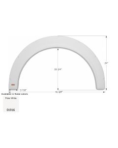 FENDER SKIRT, SINGLE, FLEETWOOD, FS1916, POLAR WHITE
