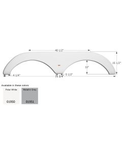 FENDER SKIRT, TANDEM, CARRIAGE, FS1950, POLAR WHITE
