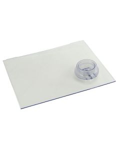 Screen Door Slide; Slider Panel With Push Down Handle; 9-3/4 Inch Height x 12 Inch Width; Plastic; With Knob
