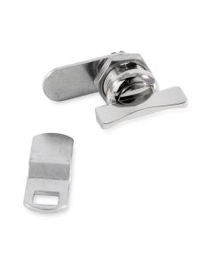 Lock Cylinder; For Baggage Compartment Doors; Thumb Operated Cam Lock; 5/8 Inch Length; Single; With 1 Offset Cam And 1 Straight Cam
