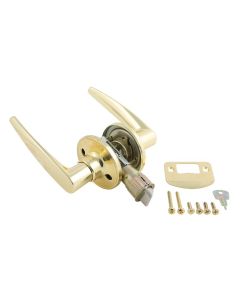 Entry Door Lock; Includes Both Standard And Drive-In Latches; Lever Type; Privacy Entrance Lock; Used As 2-3/8 Inch Or 2-3/4 Inch Backset; Brass; Polished Finish