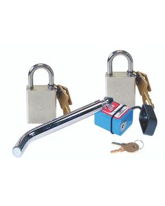 ONE RECEIVER HITCH LOCK AND TWO PADLOCKS FOR ROADMASTER QUICK-DISCONNECTS
