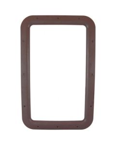 Entry Door Window Frame; Interior Window Frame; 15-3/4 Inch Width x 24-3/4 Inch Height; For 12 Inch Width x 21 Inch Height Glass; Brown; Replacement Glass and Screws Must Be Purchased Separately
