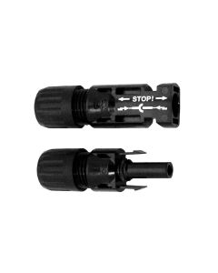 Solar Panel Connector; Use To Connect Solar Panel To Charge Controller; Snap-In Locking Type; MC4 Male And MC4 Female Connector; 30 Amp Maximum/ 1000 Volt Maximum; Withstands From 40 Degrees Centigrade To 90 Degrees Centigrade Temperature; Set Of 2
