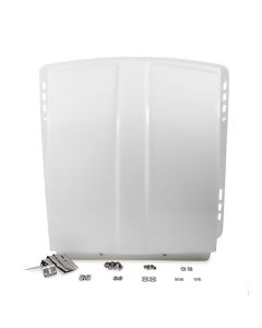 Roof Vent Cover; Exterior Mount; Dome Type Ventilation; Vented On One Sides; For 14 Inch x 14 Inch Vents; White; UV Stabilized Resin; With Vent Assembly/ Screen/ Installation Hardware; With English/ French Language Packaging; Single; Also Use New Number 4