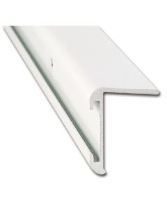 Trim Molding; Long Leg Insert Corner Molding Type; 1-1/4 Inch Height x 31/32 Inch Width x 16 Foot Length; Polar White; Aluminum
